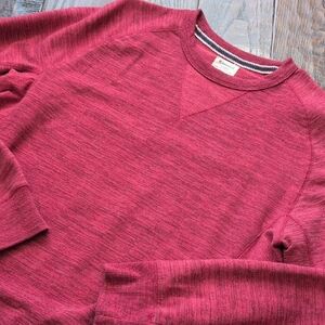 CHAMPION ATHLETIC APPAREL I Red Terry Crew Neck Pullover Sweatshirt Top Shirt, L